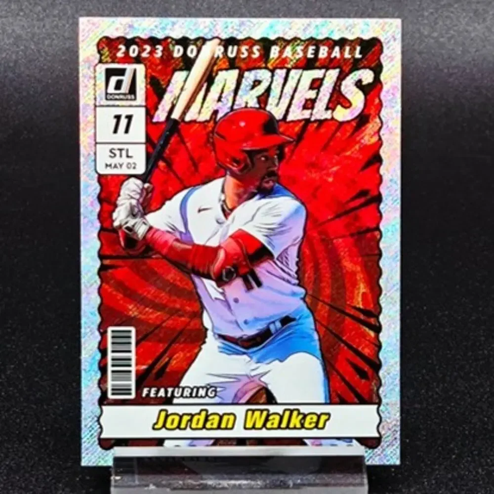 Jordan Walker Marvel Rapture Holo Purple RC St. Louis Cardinals Top Prospect - Picture 4 of 5